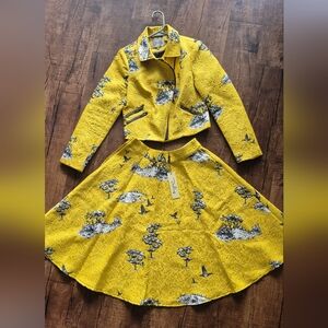 2 Piece Yellow Toile Women's Jacket